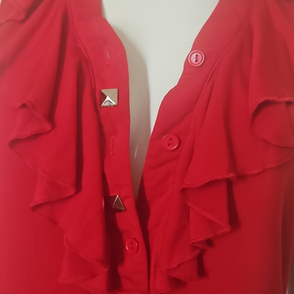 Red Ruffle Top Goth - Picture 5 of 10